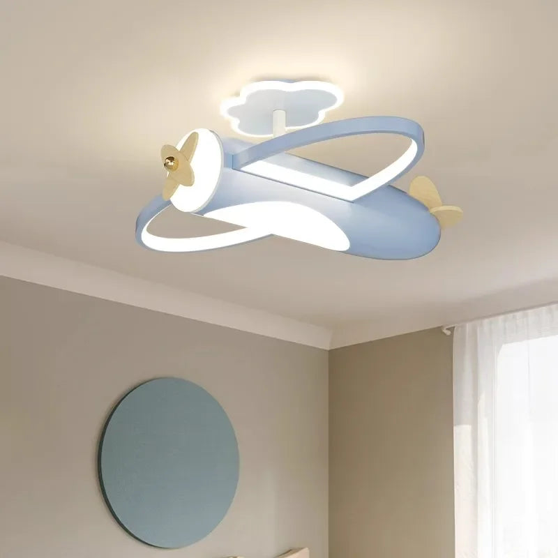 AeroWood Solid Wood Airplane Kids Room Chandelier