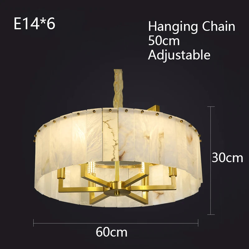 New Round Natural Marble Chandeliers ChandeliersLife®