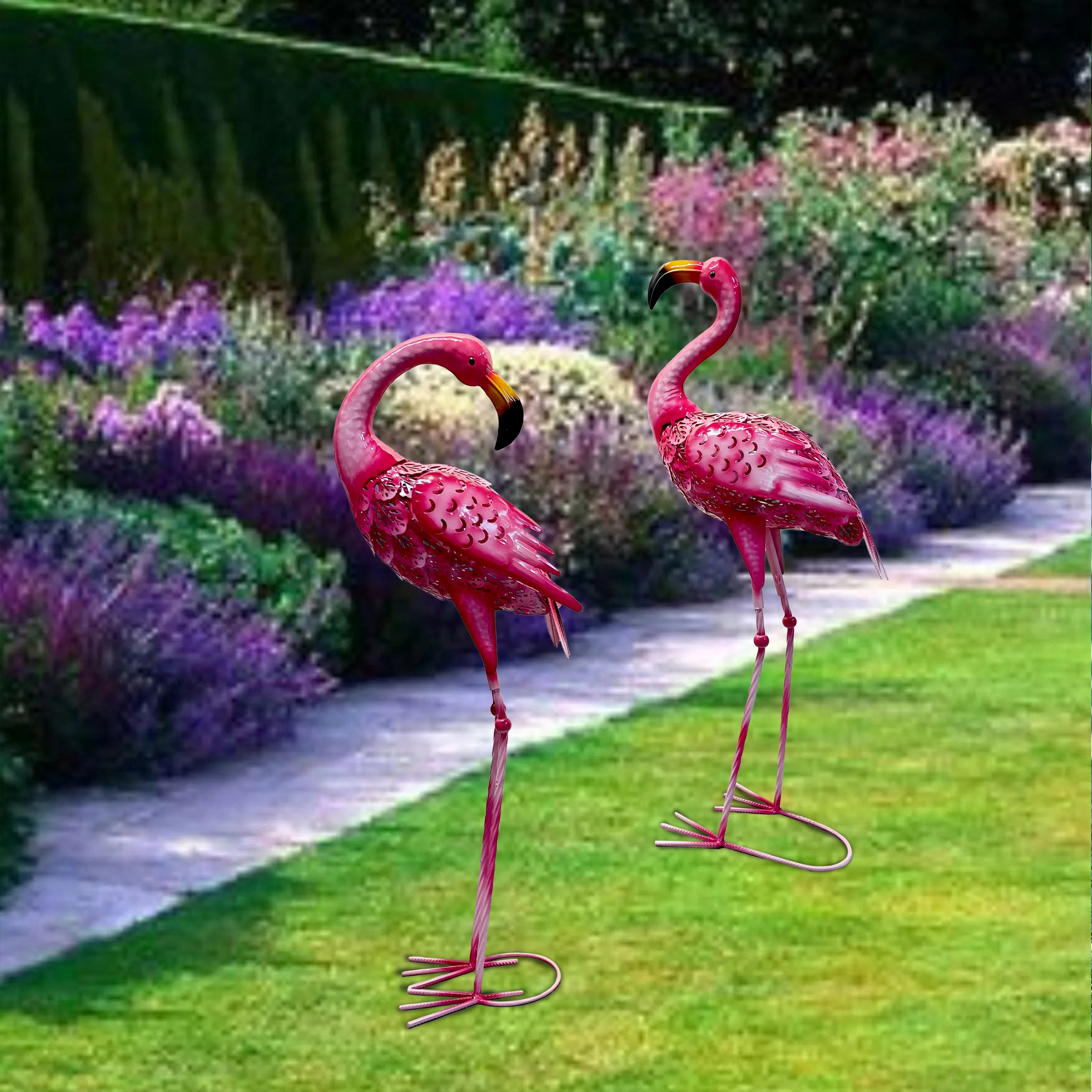 Garden Pink Flamingo Statue