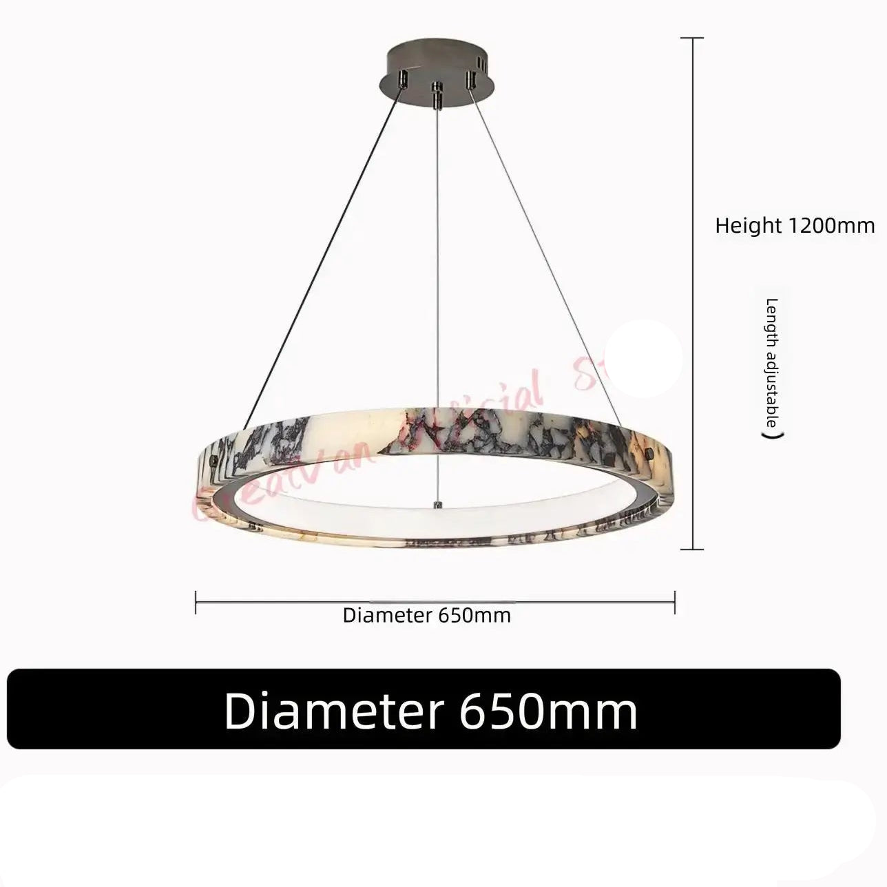 Italian Style Marble Ring Bedroom Chandelier