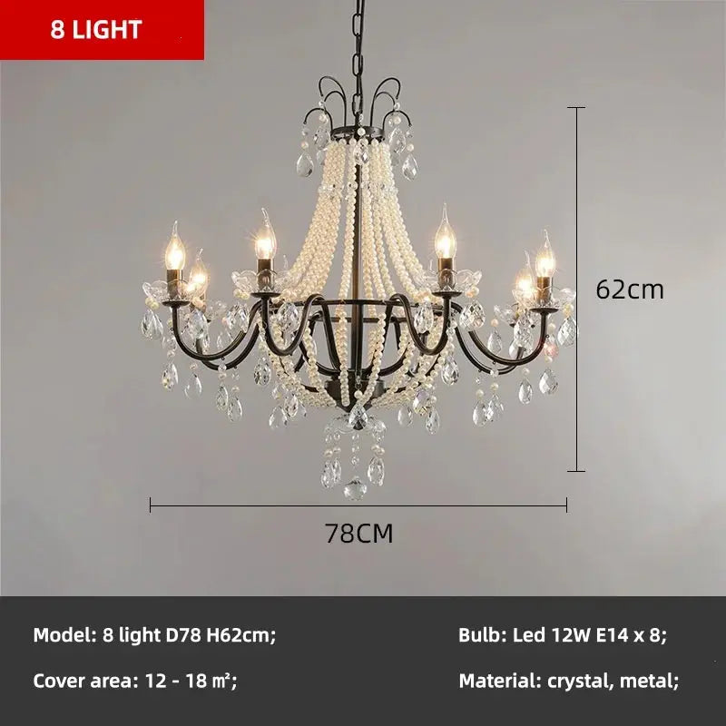 French Design Pearl Crystal Chandelier
