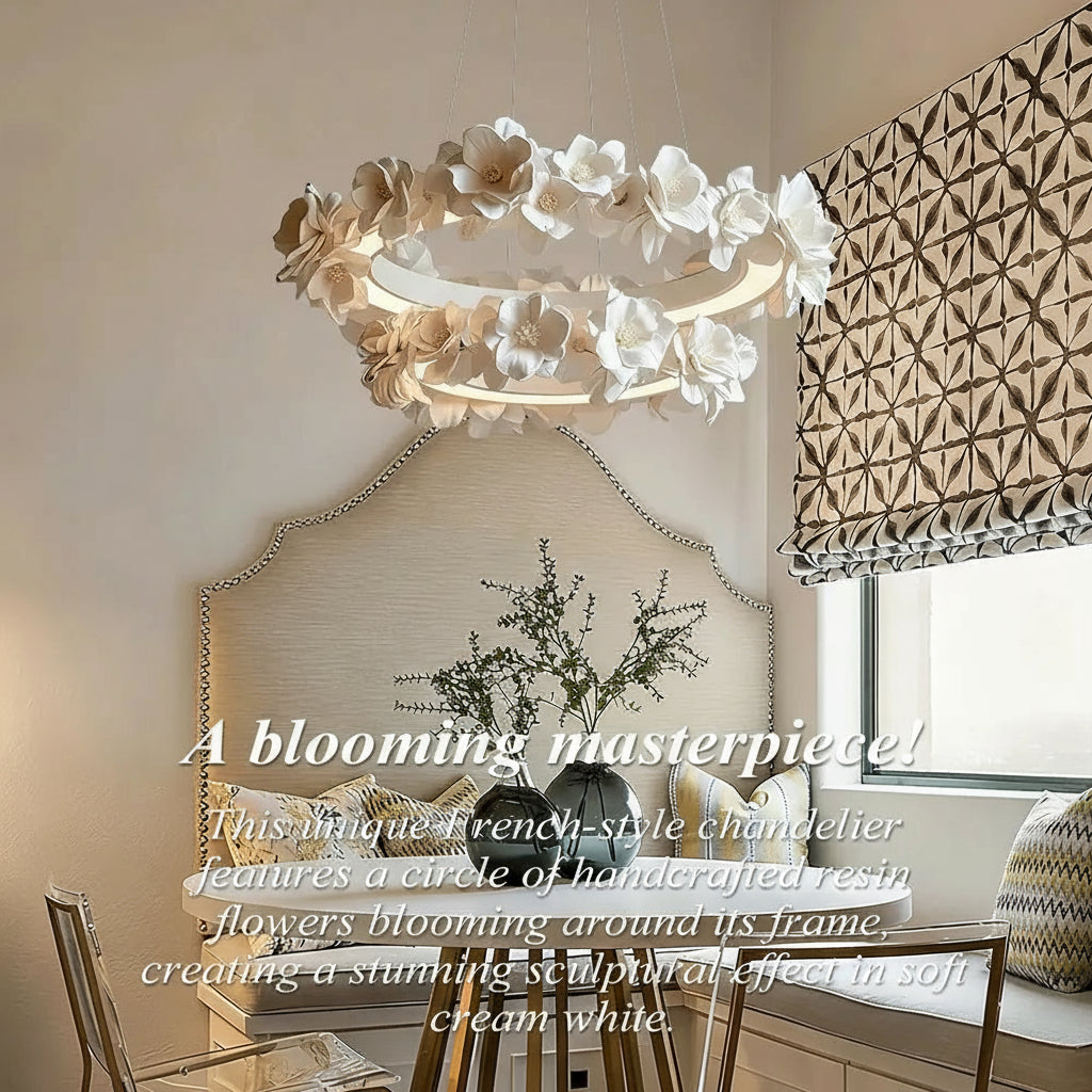 French Round Floral Chandelier