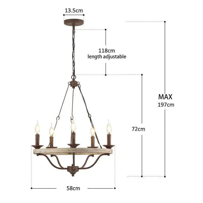 Creative American Rural Design Wooden Pendent Chandelier