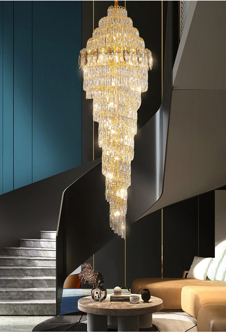 Luxury High Ceiling Long Chandelier