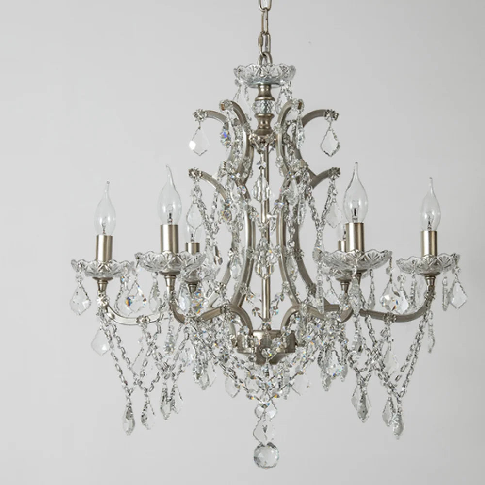 Vintage Style Silver Crystal Chandelier