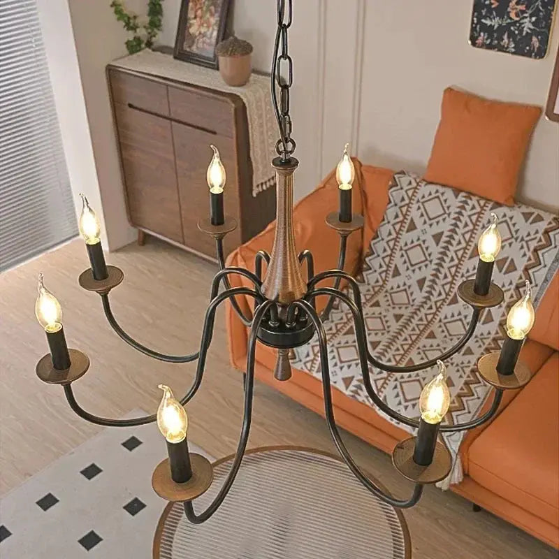 Nordic Retro Solid Wood Chandeliers