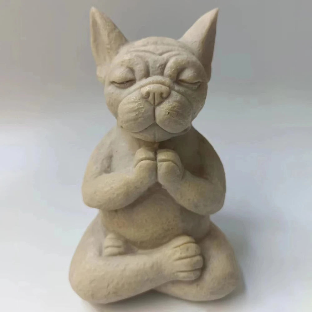 Hundestatue Buddha Meditation Bulldog