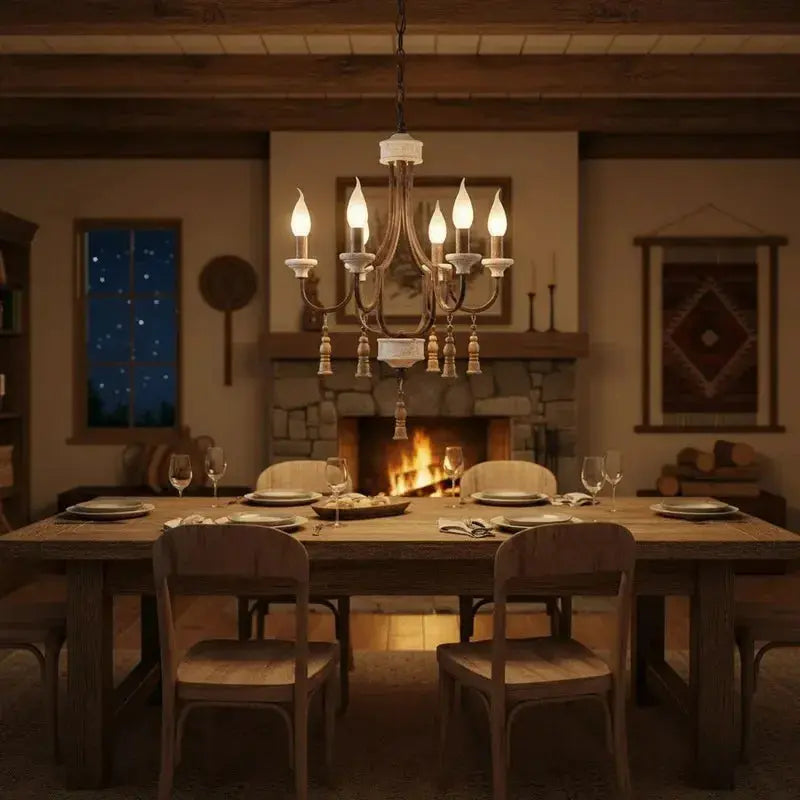 Grey French Rustic Chandelier