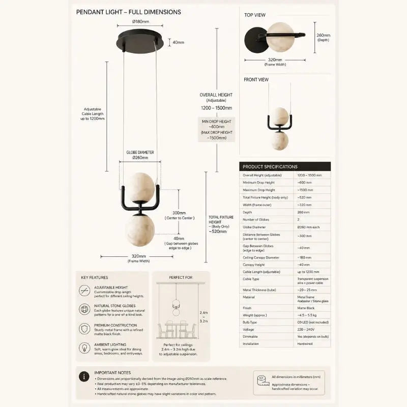 Adjustable Alabaster Lamp ChandeliersLife®
