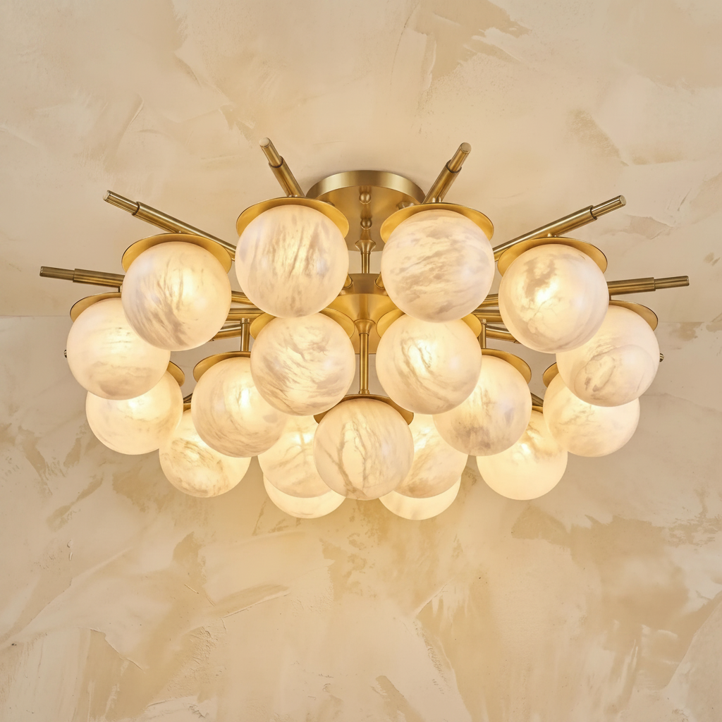 Brass Orb Cluster Ceiling Alabaster — D1000 — mra-brass-orb-cluster-ceiling-91066-d1000-product