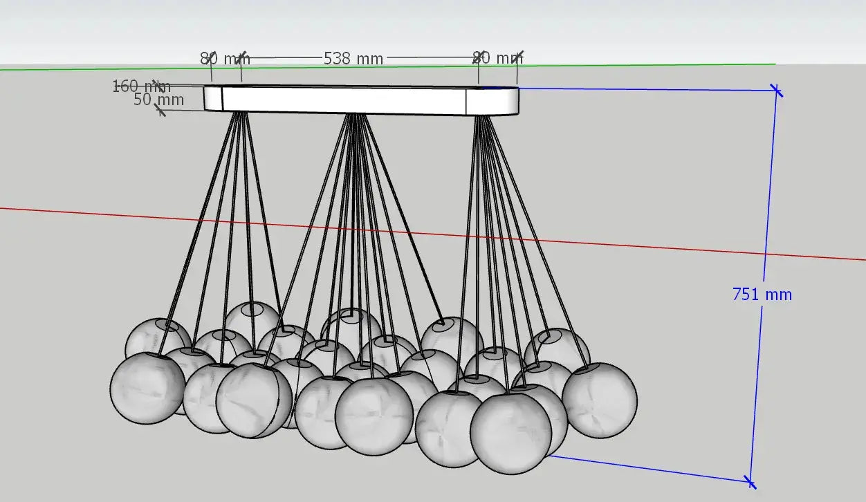 Rectangular Balls Alabaster Chandelier