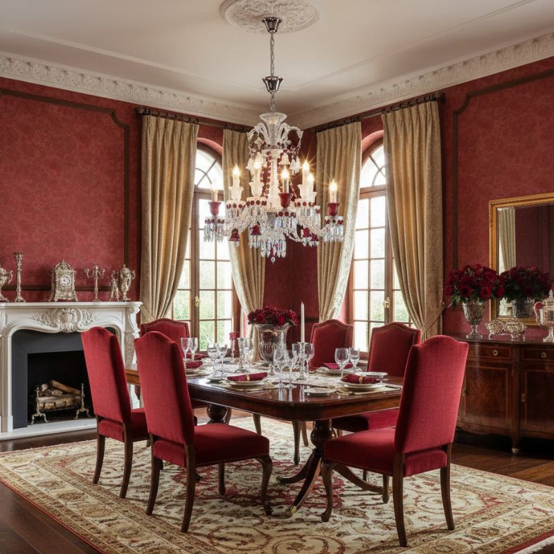 Modern Crystal Clear Red Color Chandelier