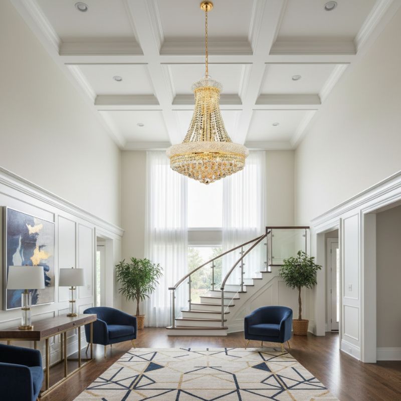 French Empire Gold Crystal Chandelier