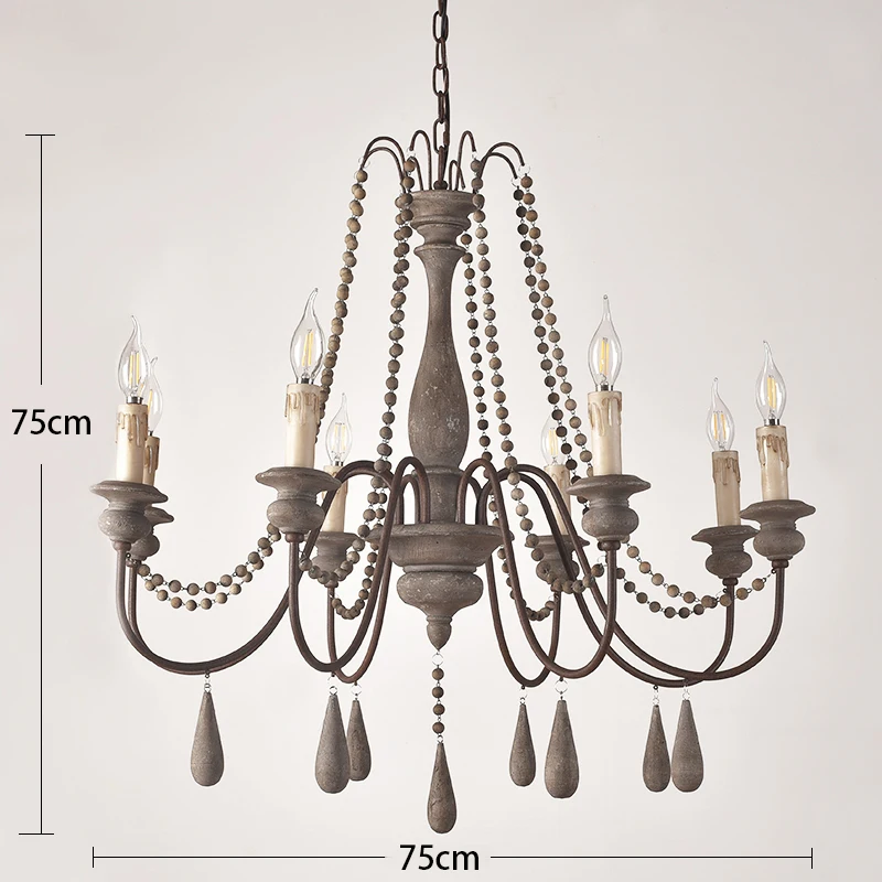 Vintage Wood Chandelier