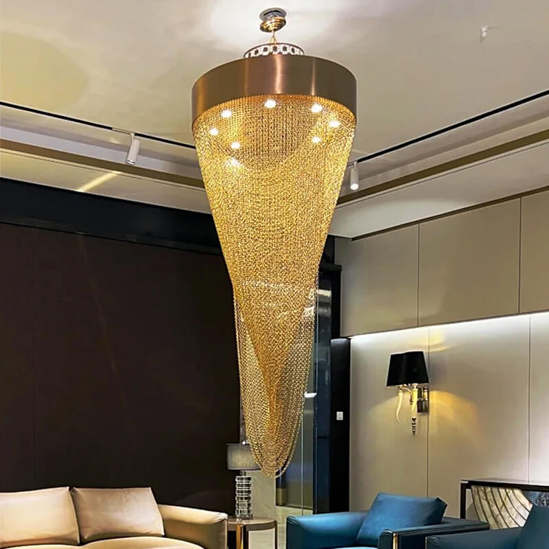 High Ceiling Living Room Tassel Chandelier