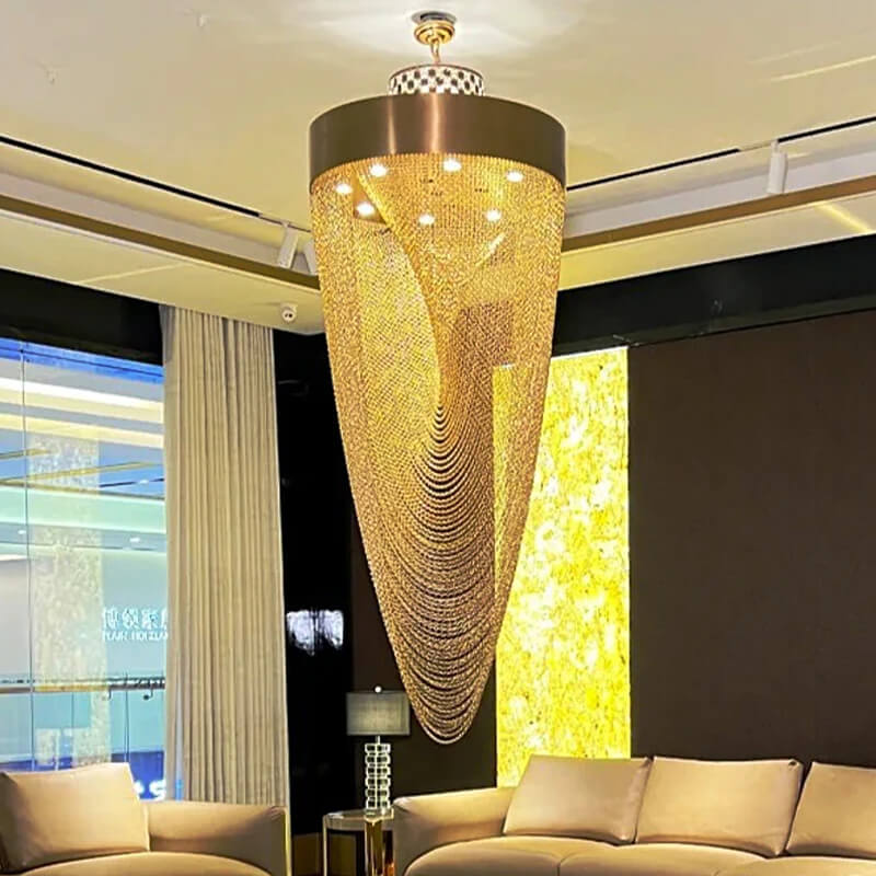 High Ceiling Living Room Tassel Chandelier ChandeliersLife®