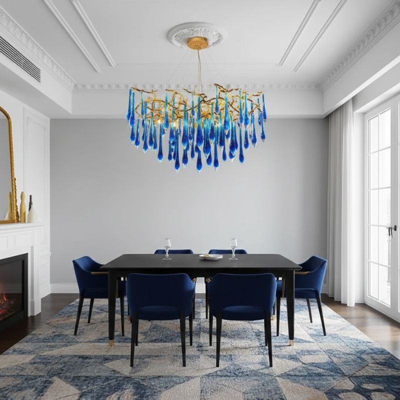 Luxury Royal Blue Crystal Lighting