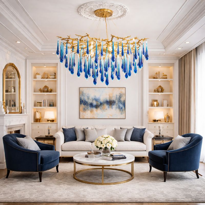 Luxury Royal Blue Crystal Lighting