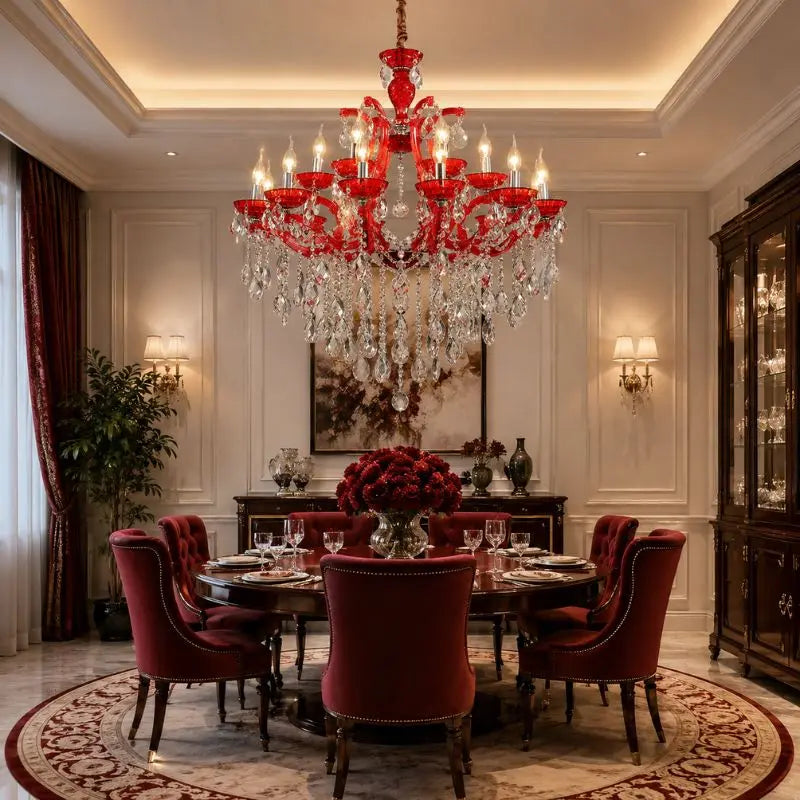 Red Luxury Crystal Chandelier