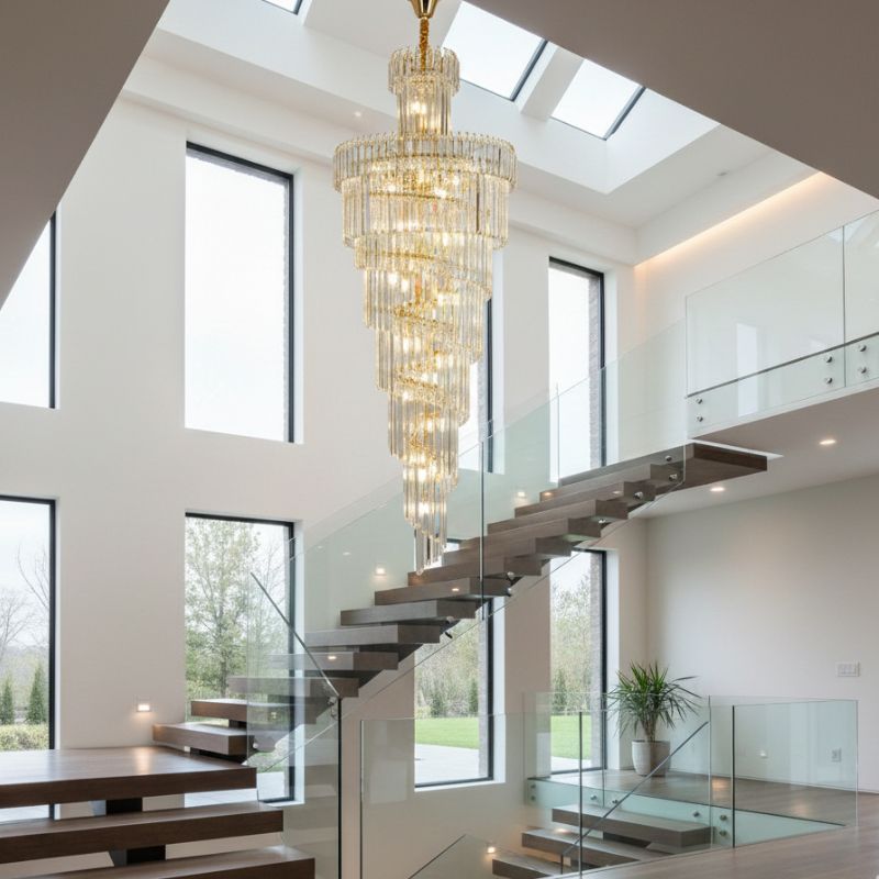 Lustre en cristal de style loft moderne