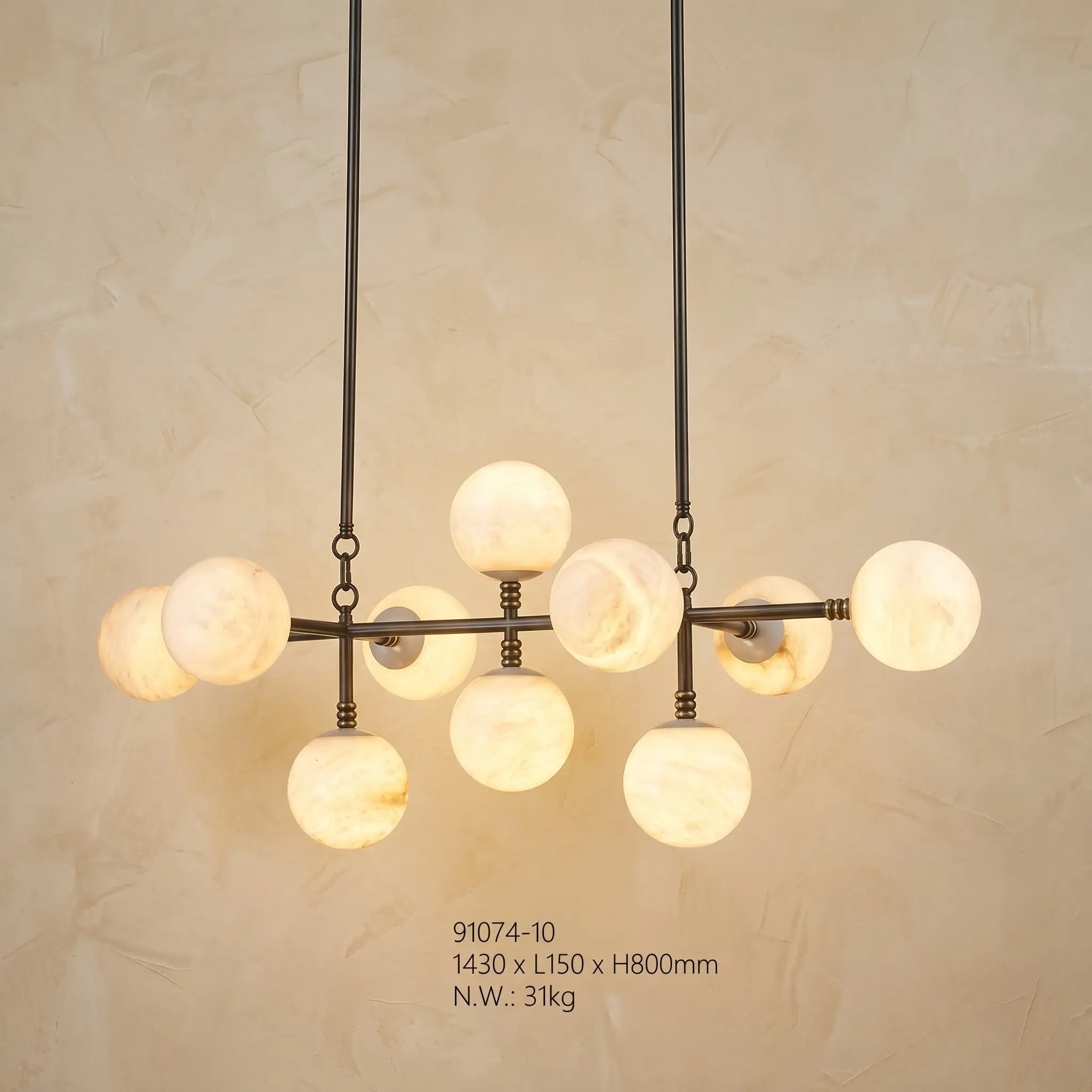 Brass Alabaster Pendant Light Globes ChandeliersLife®