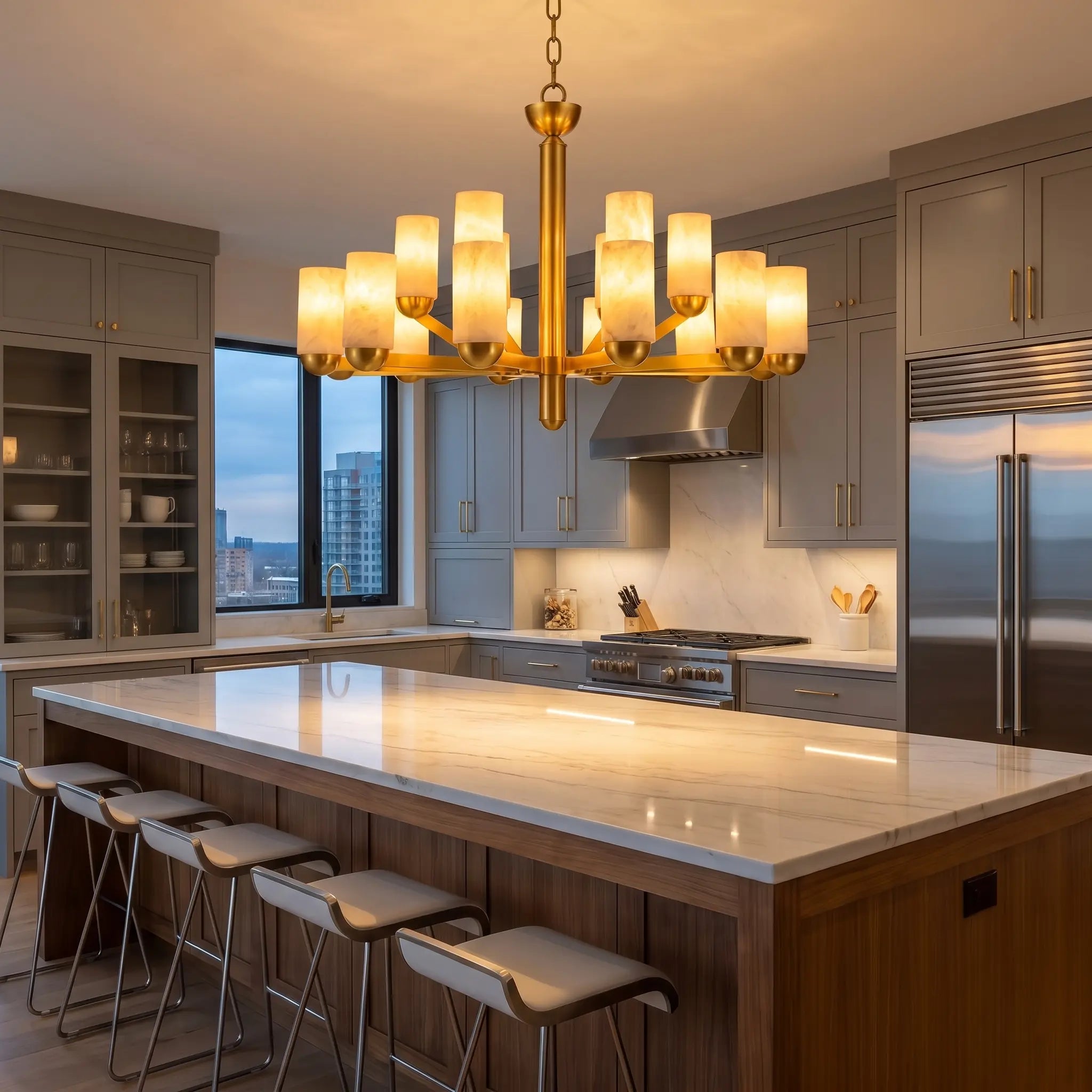 Cylinder Modern Alabaster Pendant Lamp ChandeliersLife®