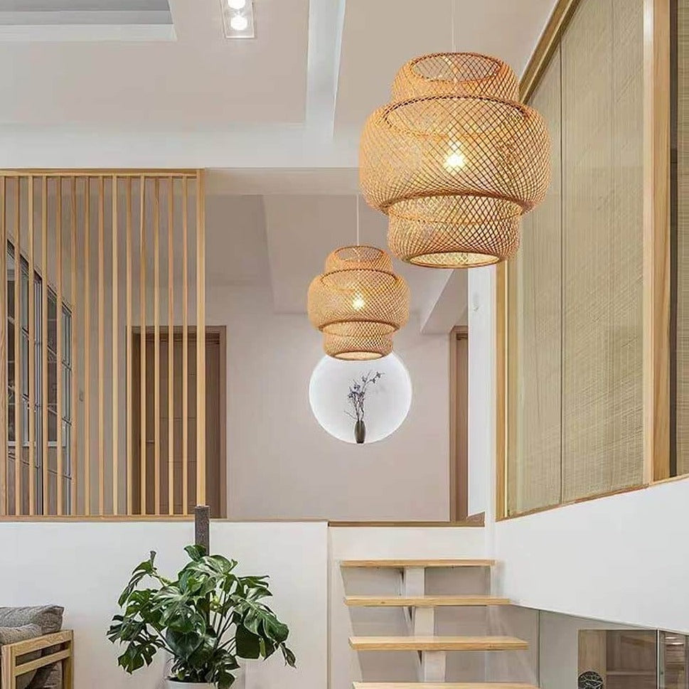 Hand-Woven Bamboo Pendant Light