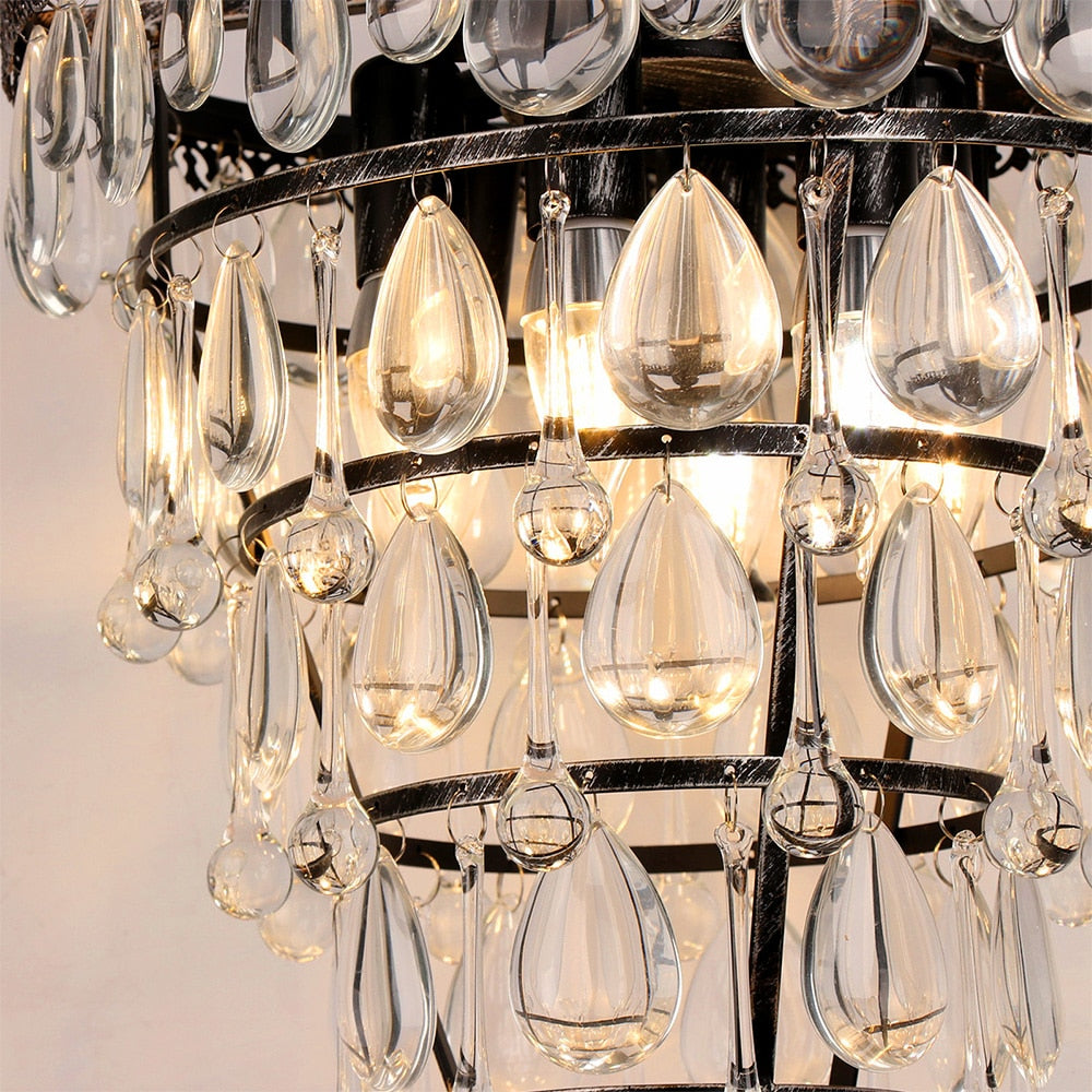 Retro Vintage Cooper Crystal Drops Chandelier