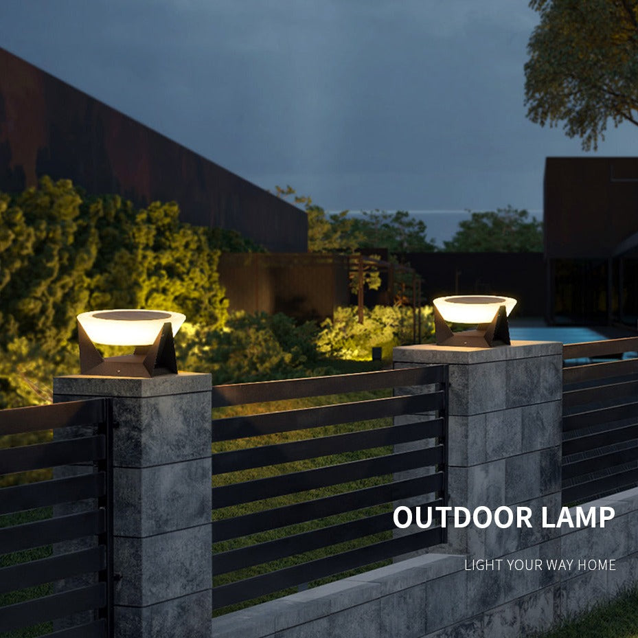Solar LED Fence Gate Pillar Head Lamp Outdoor