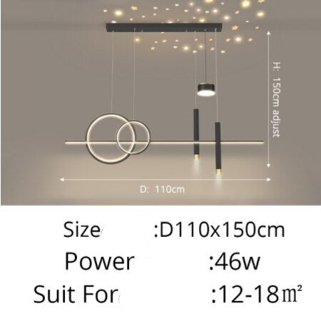 New LED Stars Projection Chandelier