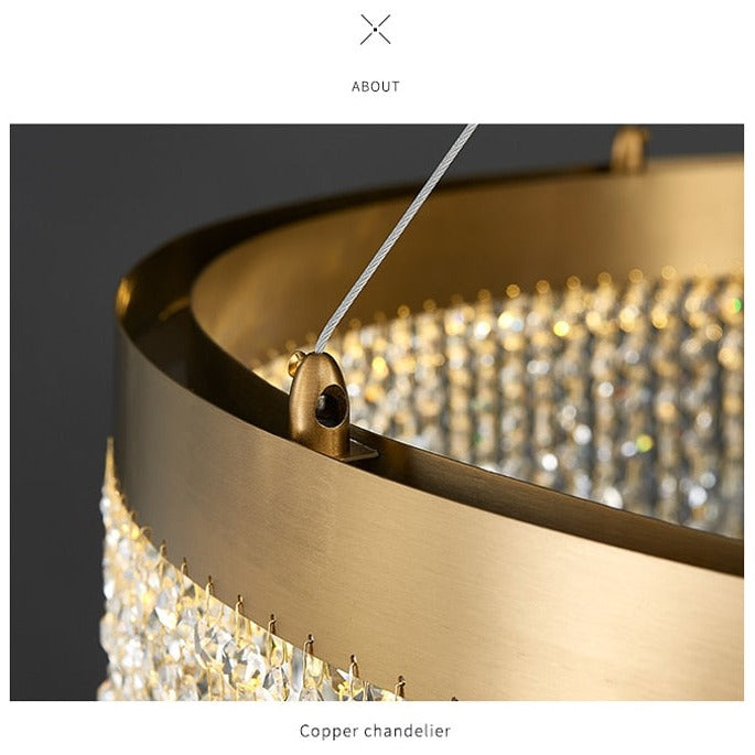 Luxury Crystal Hanging Light Round Chandelier