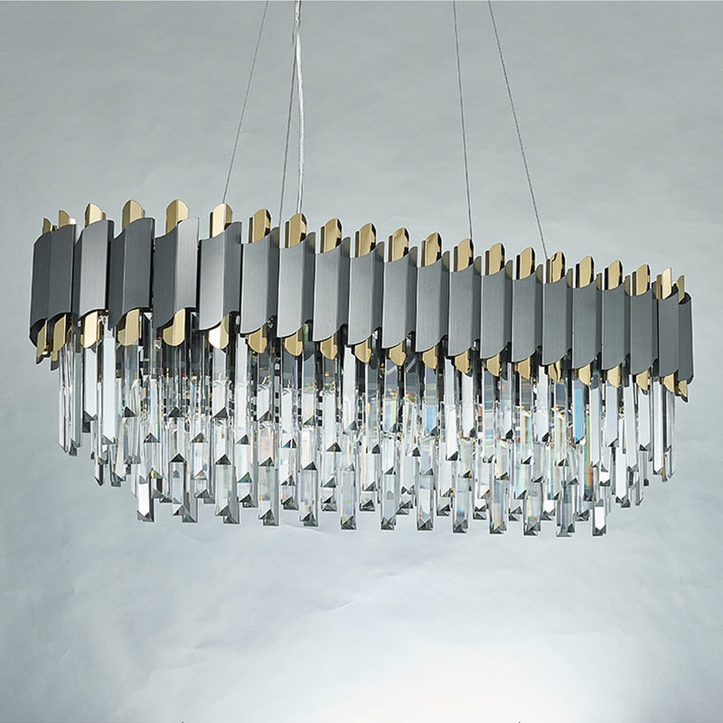 Modern Crystal Rectangular Chandelier