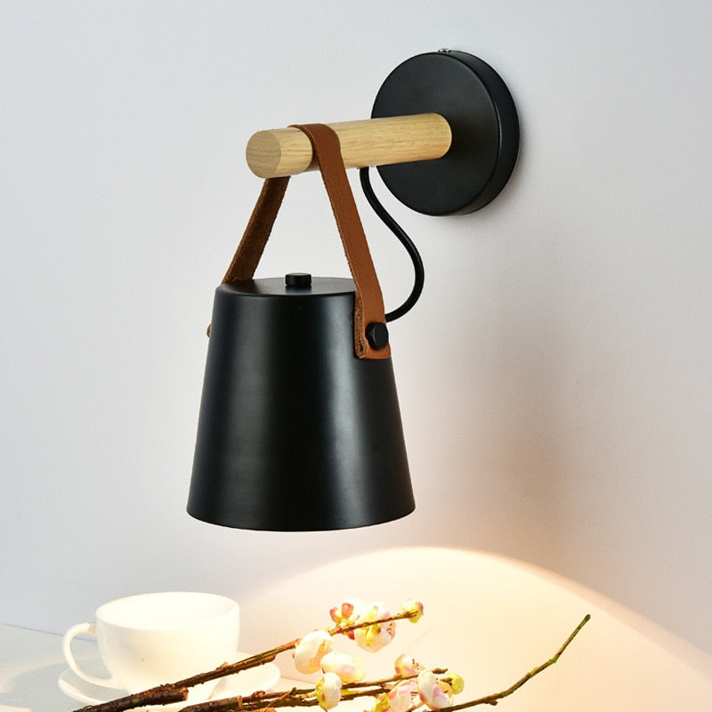 Wooden Pendant Wall Lamp