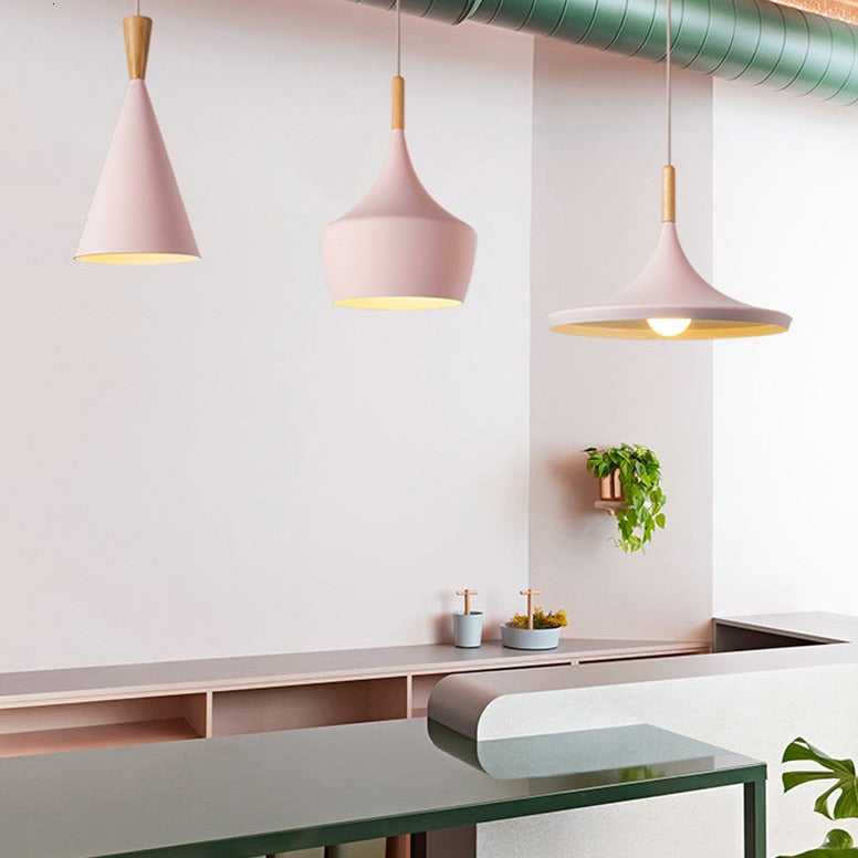 Creative Multicolor Wood Hanging Lamp