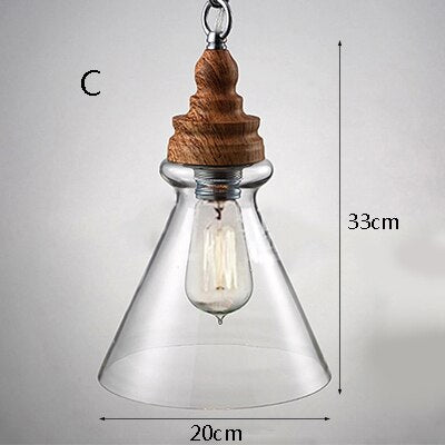 Creative Wood Single Head Pendant Lamp