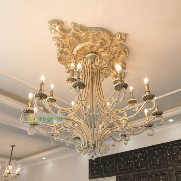 French Cast Metal Chandelier