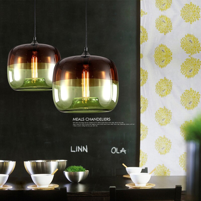 Colorful Hanging Glass Pendant Lamp