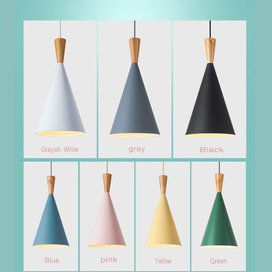 Creative Multicolor Wood Hanging Lamp