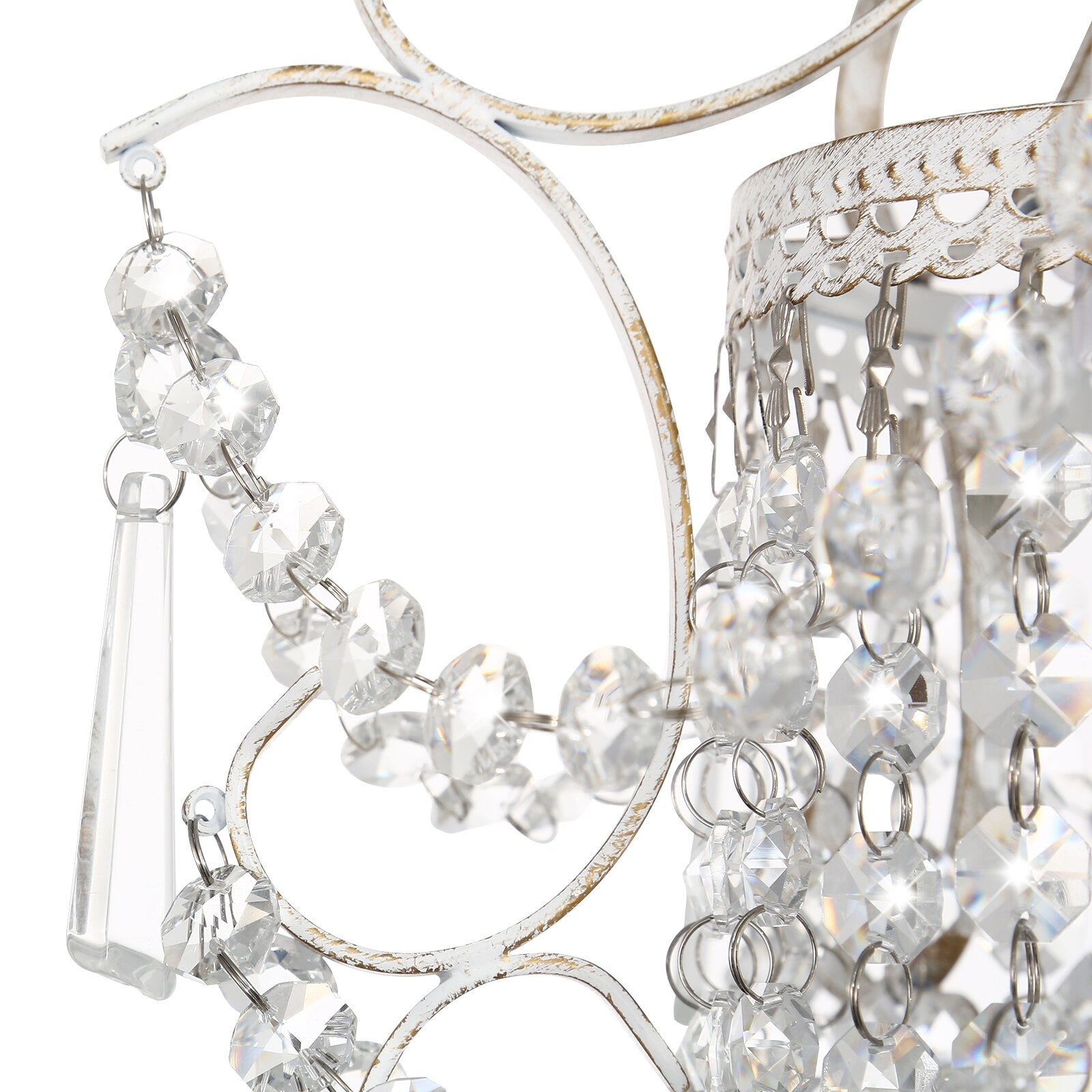 One Light Crystal White Chandelier