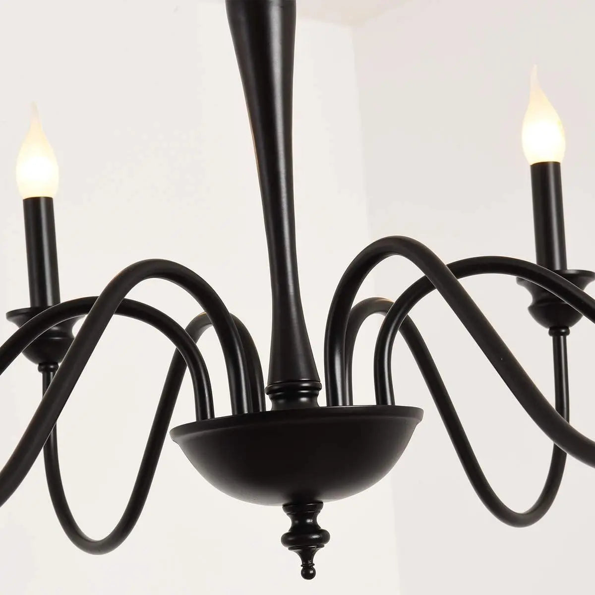 Black iron store candle chandelier