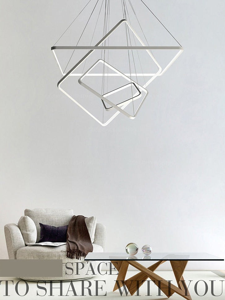 Modern Square Pendant Light DIY Creative Suspension Chandelier