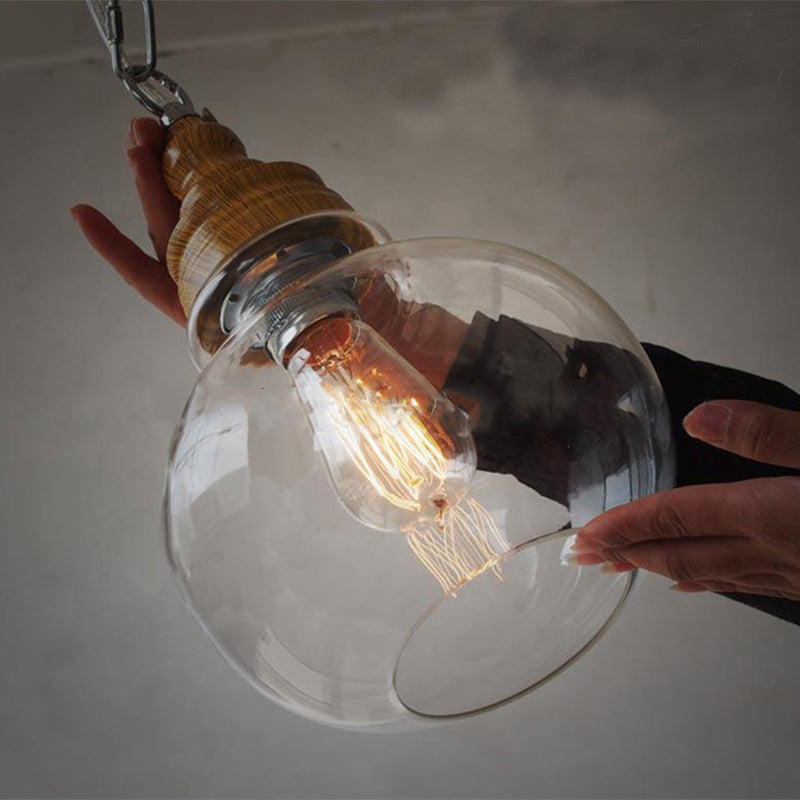 Creative Wood Single Head Pendant Lamp
