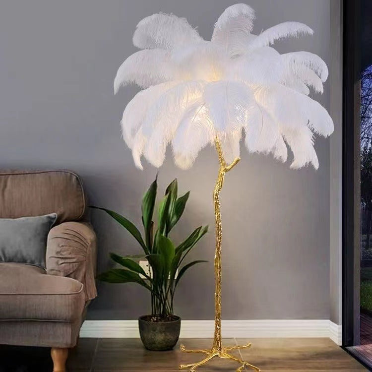 Luxury Modern Ostrich Feather Palm Tree Floor Lamp – ChandeliersLife®