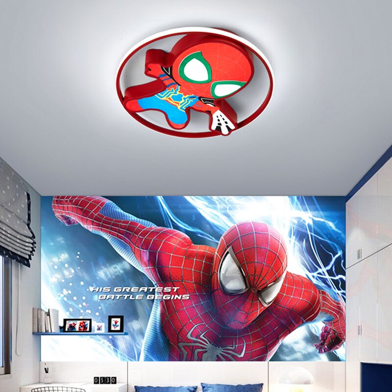 Nordic SpiderMan Figure Kids Bedroom Ceiling Light