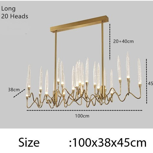 Luxury Nordic Tree Branch Candle Shaped Crystal Chandelier