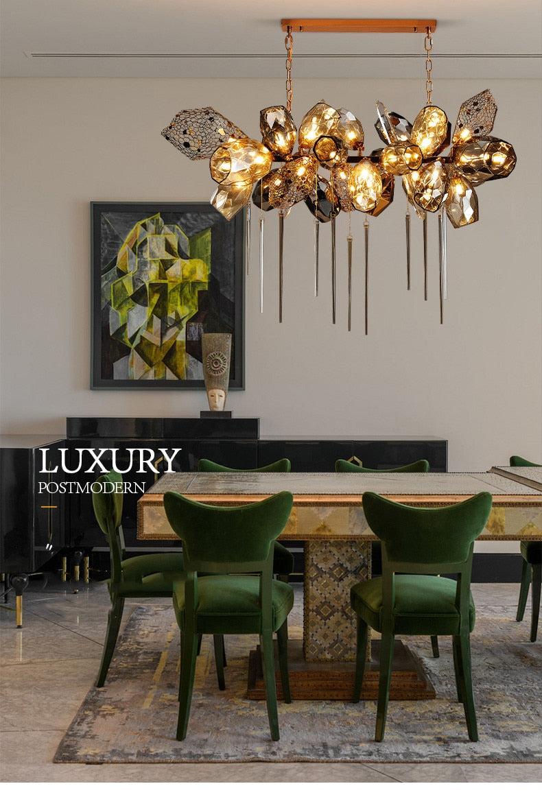 Modern Luxury Villa Glass Chandelier