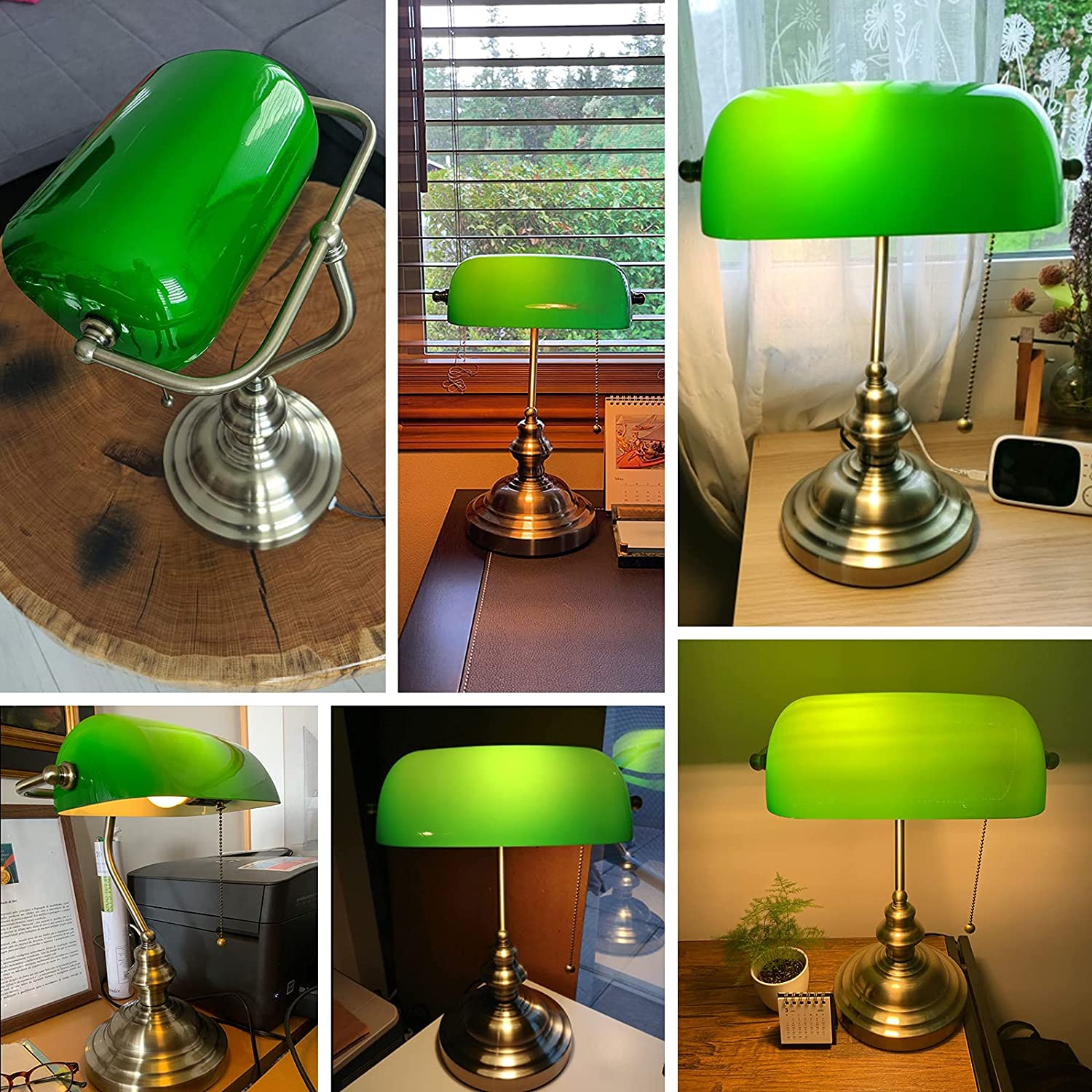 Classic green store table lamp