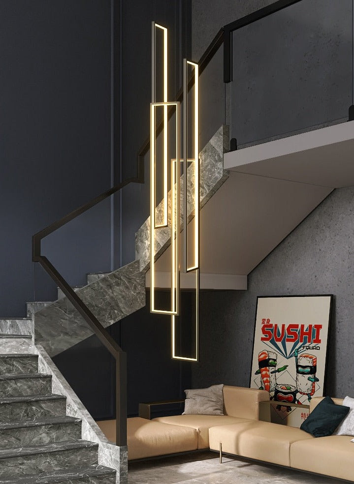Modern Creative Luxury Staircase Long Chandelier