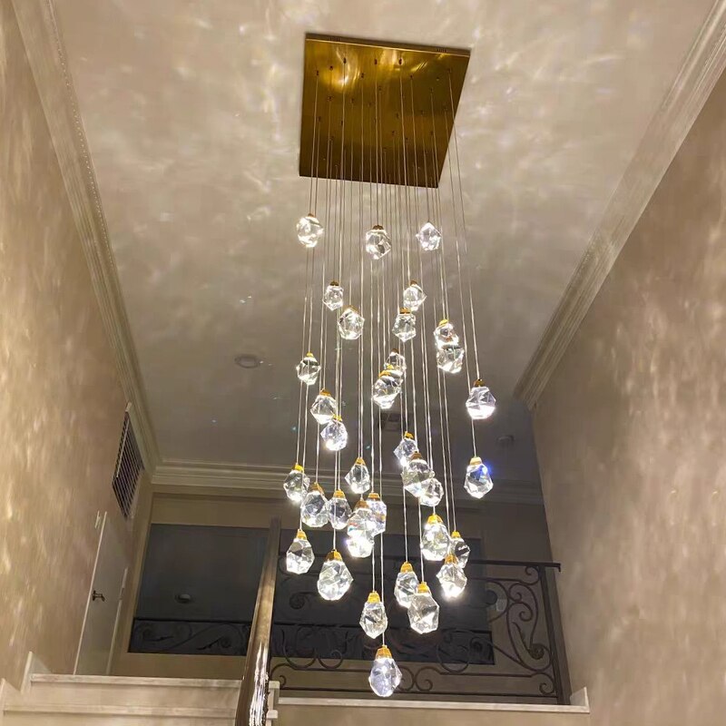 Luxury Long Diamond Crystal Ball Chandelier