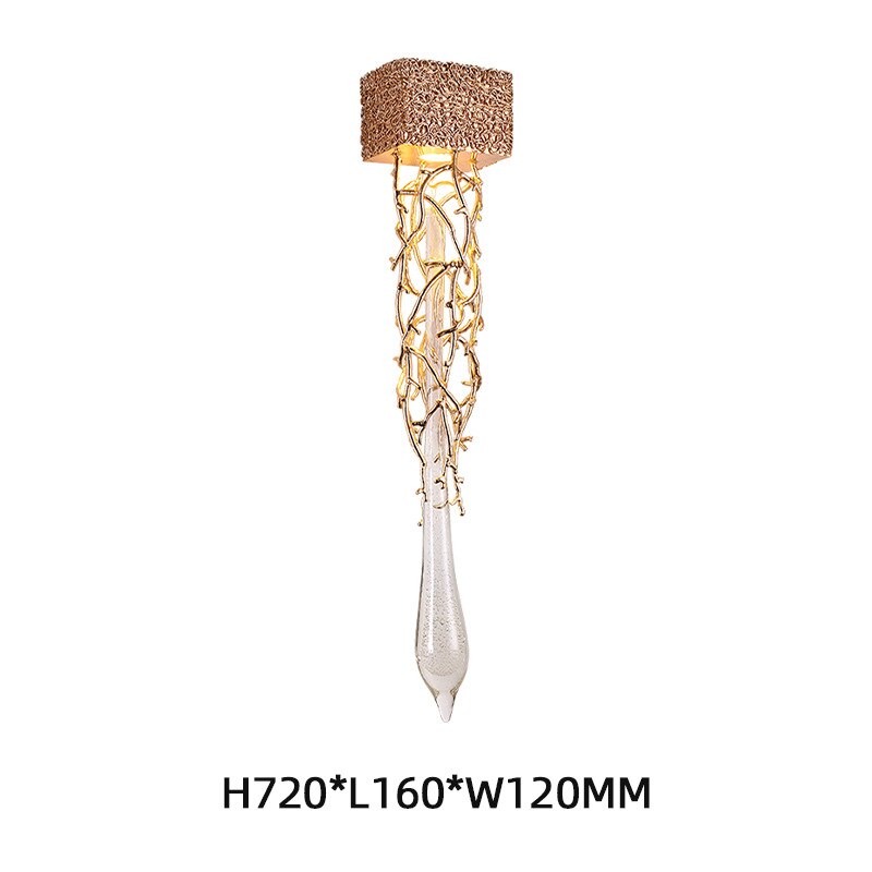 Nordic Transparent Crystal Gold Wall Lamp